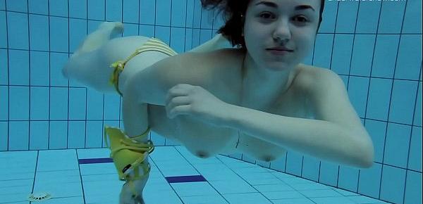  Little tits teen Lada underwater naked